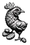 Chicken Nugget holding hands with a pinto bean tattoo design idea