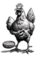 Chicken Nugget holding hands with a pinto bean tattoo design idea