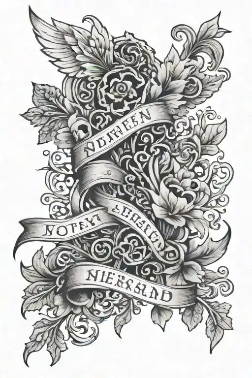 Northern Ireland poetry flowing tattoo design idea