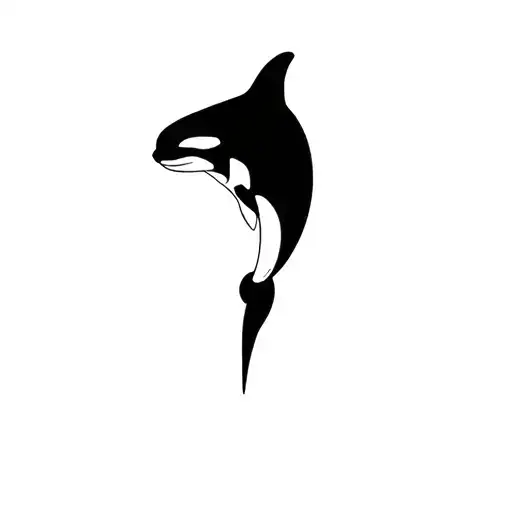 a swimming orca tattoo design idea
