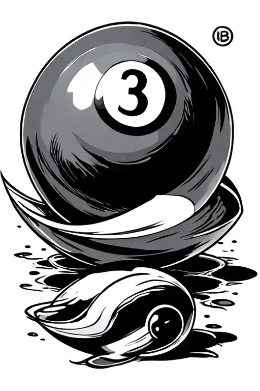 eight ball tattoo design idea