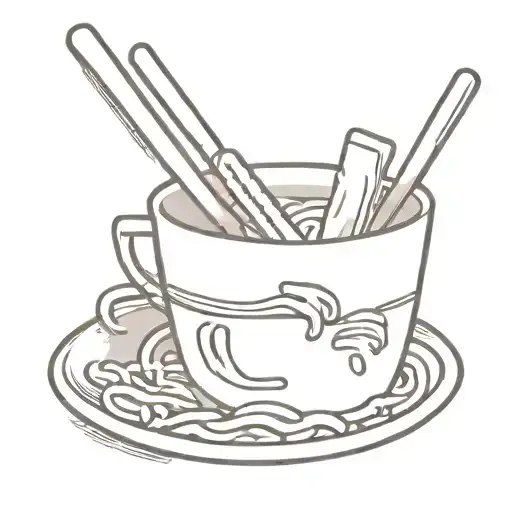 hand holding cup noodles One tattoo design idea