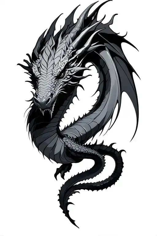 uroboros dragon dark fantasy style tattoo tattoo design idea