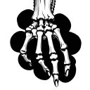 skeleton hand necklace tattoo design idea
