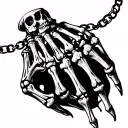 skeleton hand necklace tattoo design idea