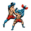 Stich and Leroy fighting each other tattoo design idea