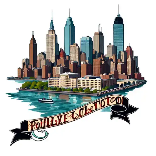 Philly Skyline tattoo design idea
