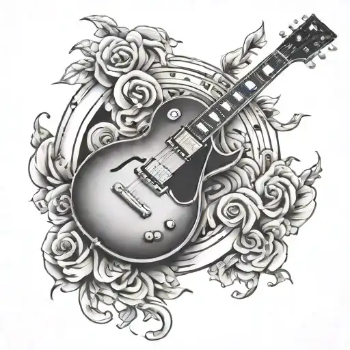 light from heaven, les paul guitar tattoo design idea