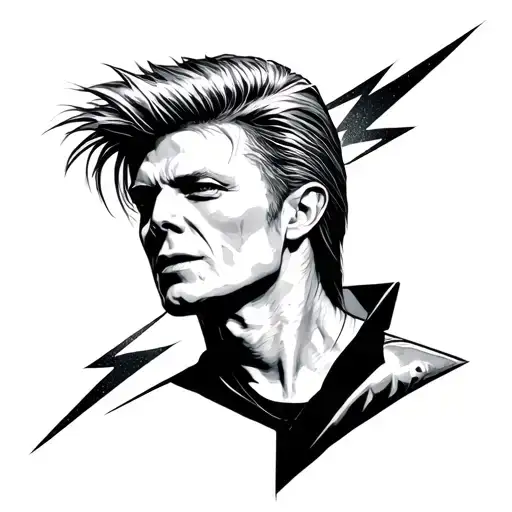 Bowie lightening bolt tattoo design idea