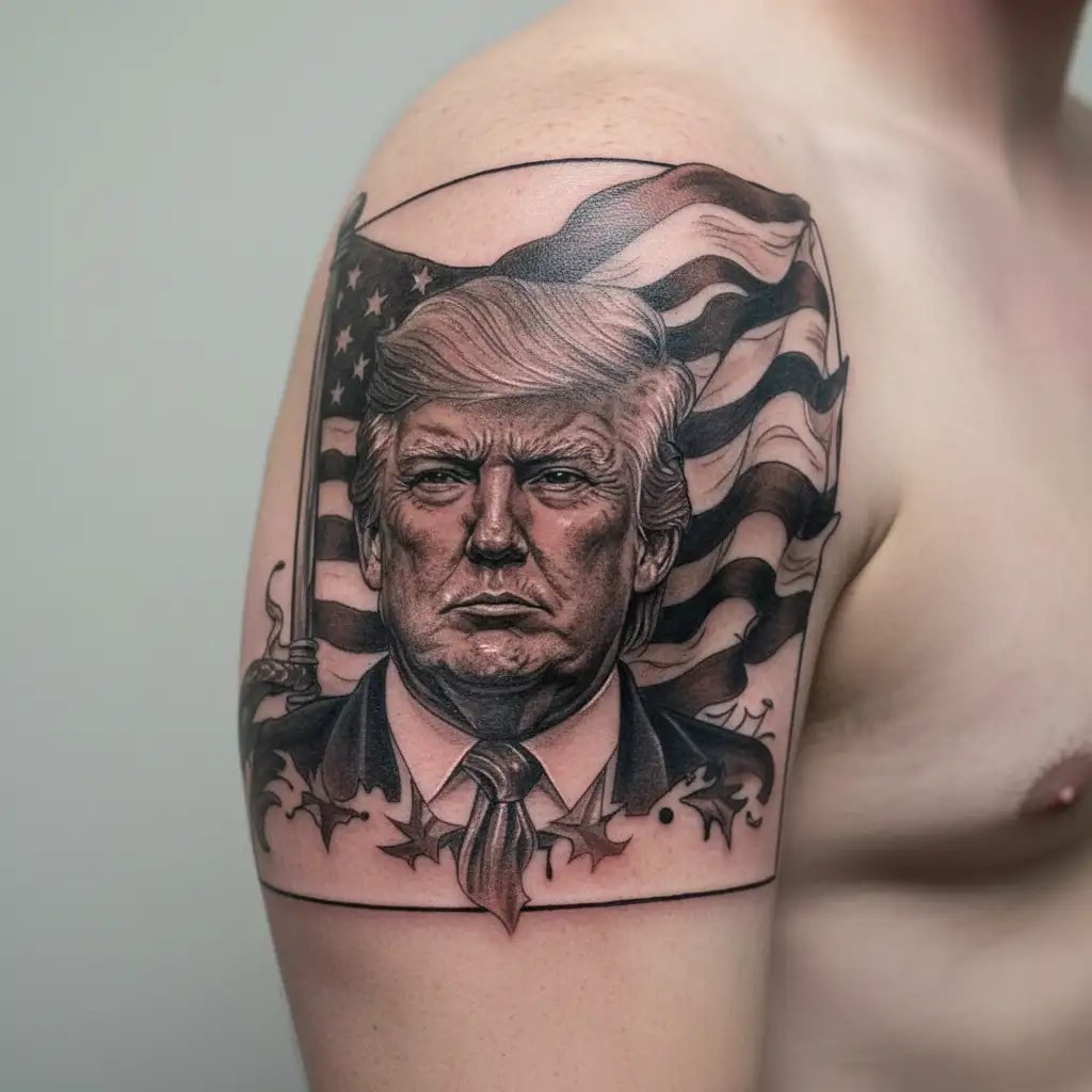 patriotic fuck trump tattoo design idea