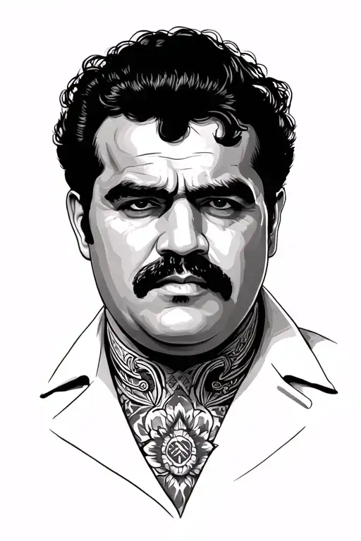 Pablo Escobar with Chicano style tattoo tattoo design idea