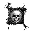 death Forrest trees tattoo design idea