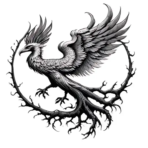 Tree Of Life Phoenix tattoo design idea