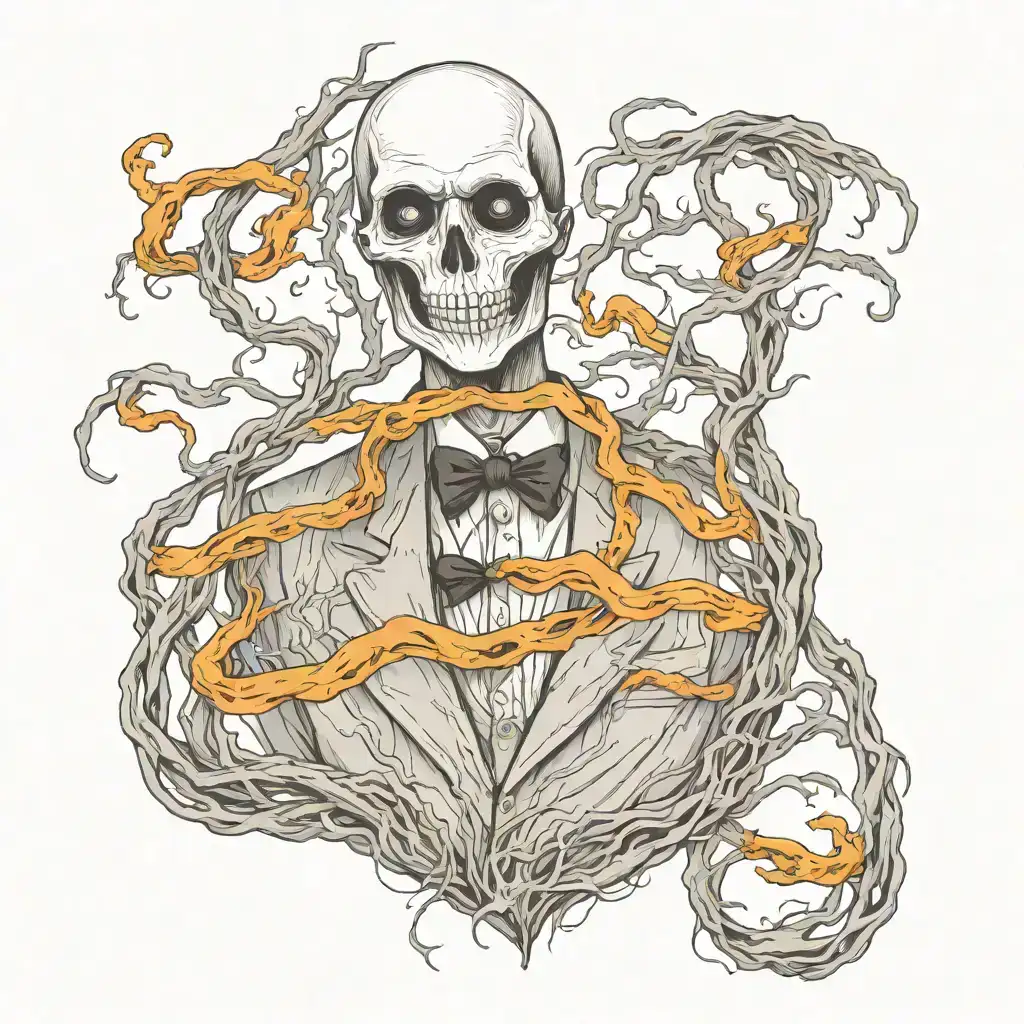 Photo of Slender Man,creepy, horror, highly detailed, digital painting, artstation,8k, high quality tattoo tattoo design idea