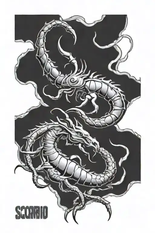 scorpio & capricorn as zodiac signs tattoo design idea