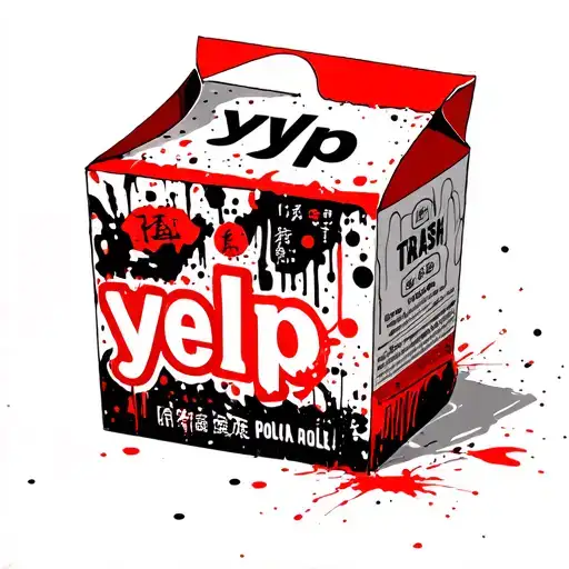Chinese food carton and the word "yelp" tattoo design idea