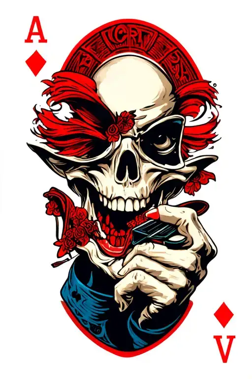 deck of cards being shuffled tattoo design idea