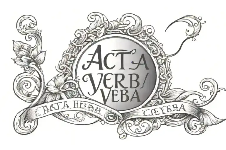 In cursive writing "Acta Non Verba" tattoo design idea