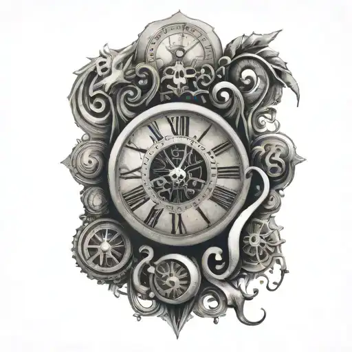 numeral numbers II XVII MMX IX with clock tattoo design idea