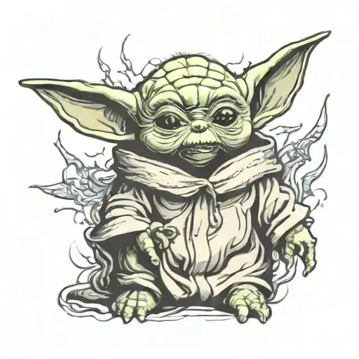Baby Yoda tattoo design idea