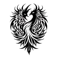 phoenix silhouette tattoo design idea