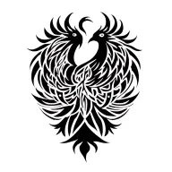 phoenix silhouette tattoo design idea