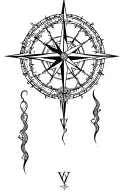web of wyrd with vegvisir viking compass tattoo design idea