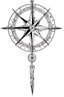 web of wyrd with vegvisir viking compass tattoo design idea