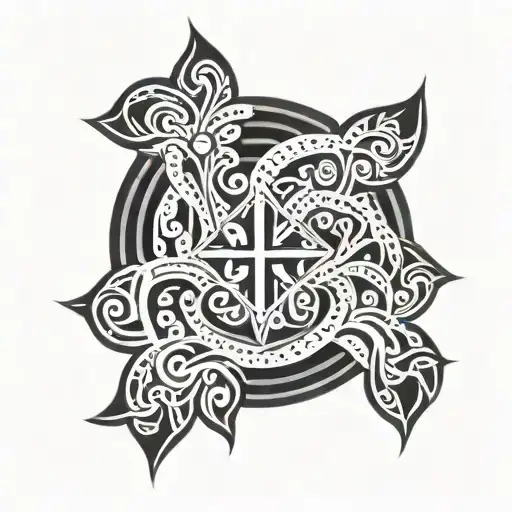 tribal graphic Croatian berber thick lines tattoo design idea