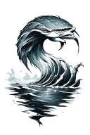 strength and calm ocean waters tattoo design idea