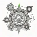 Perceptions of reality; Multiverse theory - multiple realities; Buddhist concept of oneness of self and environment tattoo design idea