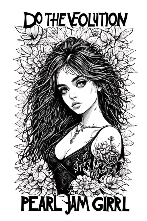 Do the Evolution Pearl Jam Girl tattoo design idea