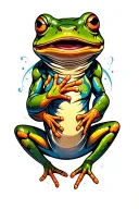 violent frog tattoo design idea