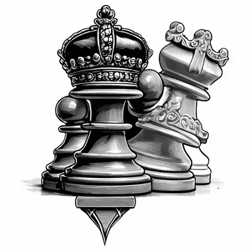 Queen Chess Piece tattoo design idea