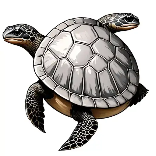 sea turtle with a Greek amphora shaped shell.  tattoo design idea