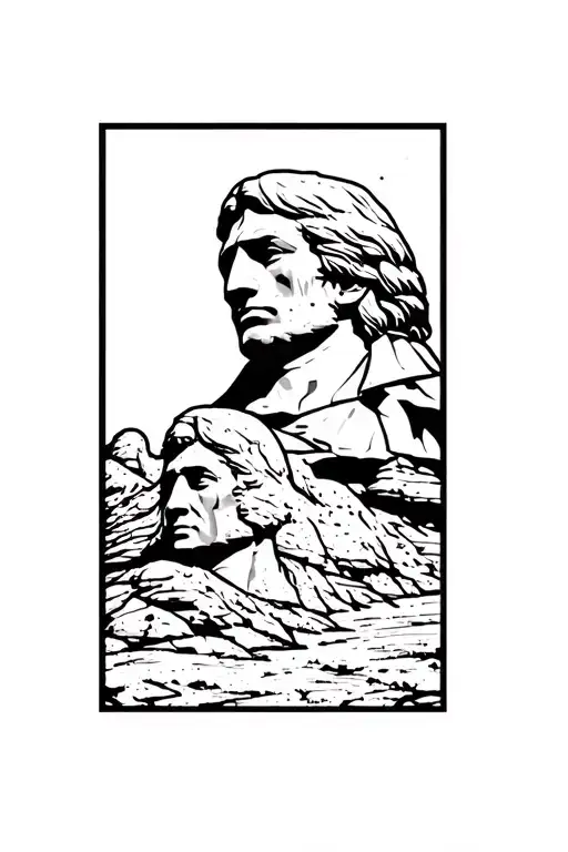 badlands and mount rusmore and crazy horse tattoo design idea