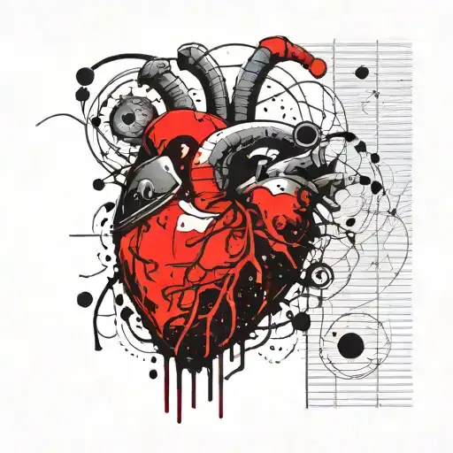Heart with a horn   tattoo design idea