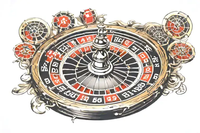 roulette wheel with the numbers tattoo design idea