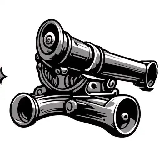gunners front cannon emblem tattoo design idea