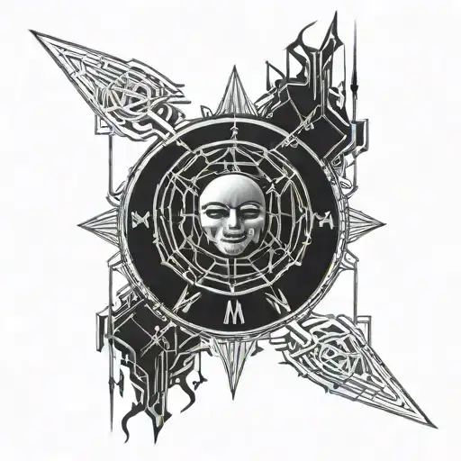 The inscription "MOMMA CRY" and the moon tattoo design idea