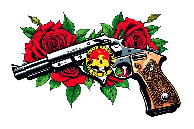 sicario guns roses tattoo design idea
