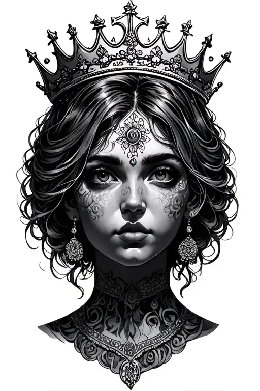 Natalka with tiara crown above it tattoo design idea