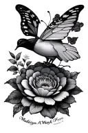 "Madisyn A’Miyah , Fore" forever 17 rest in peace flowers butterfly dove  tattoo design idea