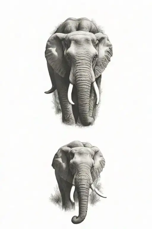 Elephant face tattoo design idea