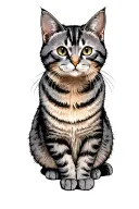 gray tabby cat tattoo design idea