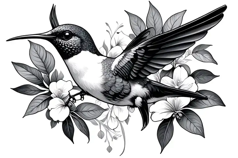 humming bird, spirit animal tattoo design idea