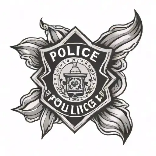 Police Flag tattoo design idea