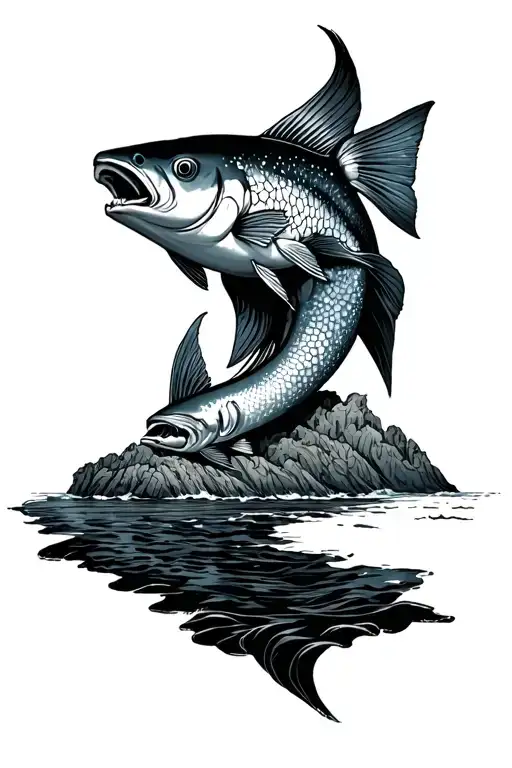 St. Helena island, Ascension Island and pisces tattoo design idea