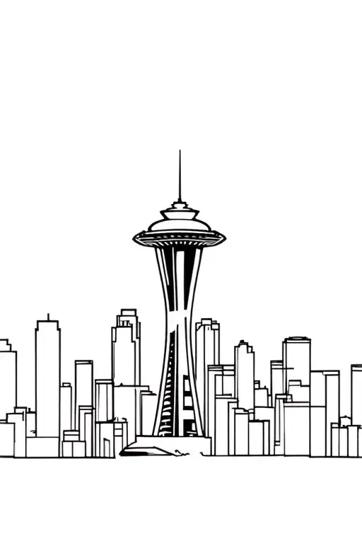 Seattle Skyline tattoo design idea