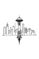 Seattle Skyline tattoo design idea